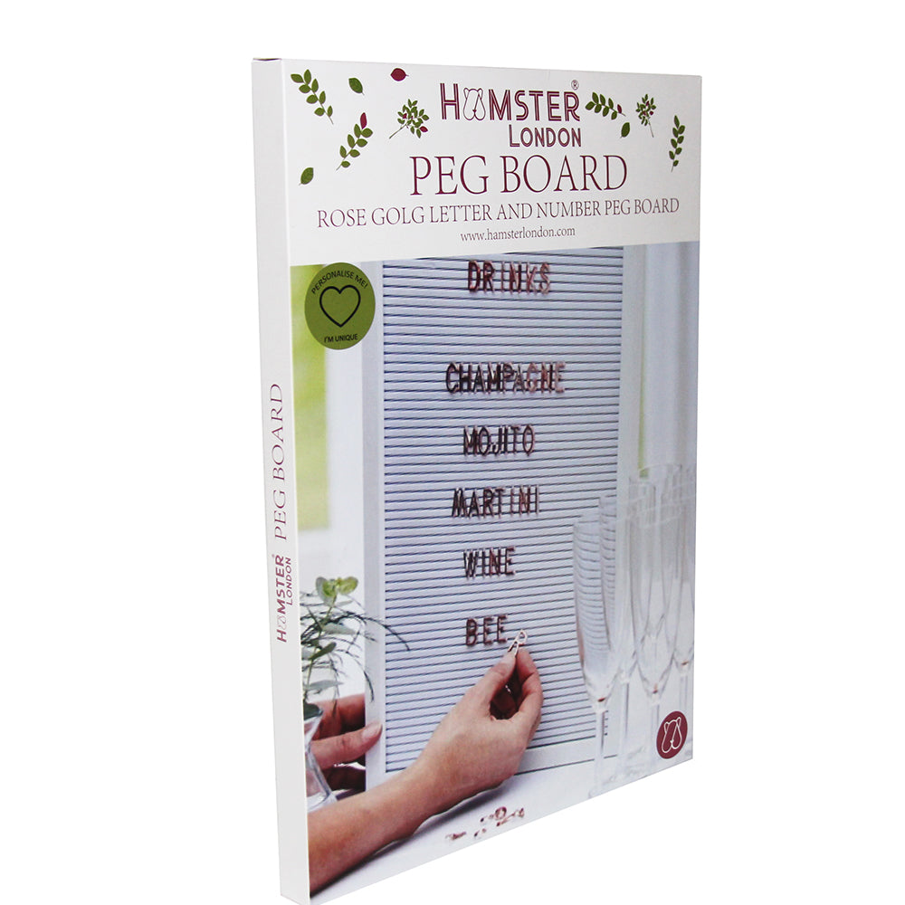 HL Gold Letter & Number Peg Board A4 White