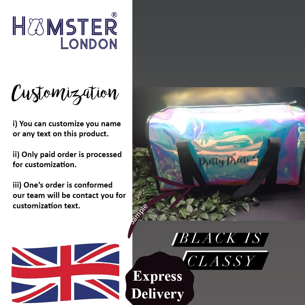 Hamster London Shiny Classic Duffle Bag Black With Personalization