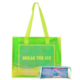 HL Tote Bag Green With Busy Pouch Aqua