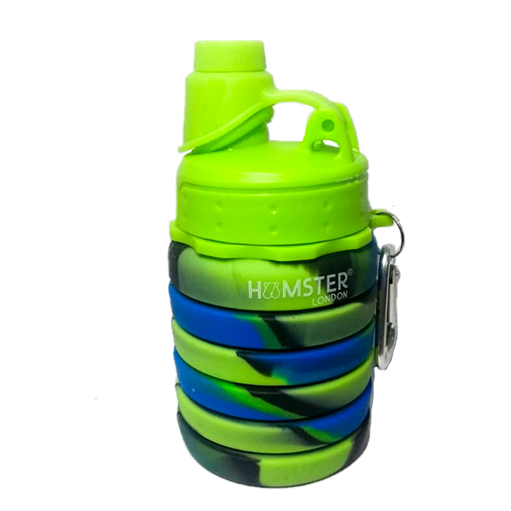 Silicone Expandable and Foldable Water Bottle Green