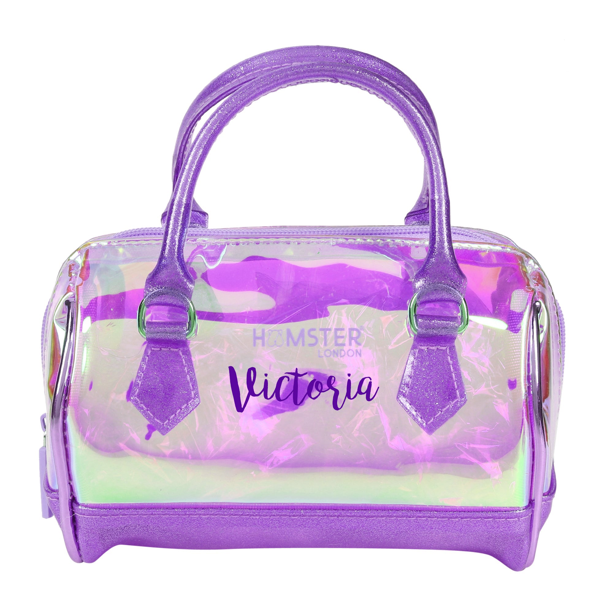 Hamster London Holo Sling Purple Classic Duffle With Personalization