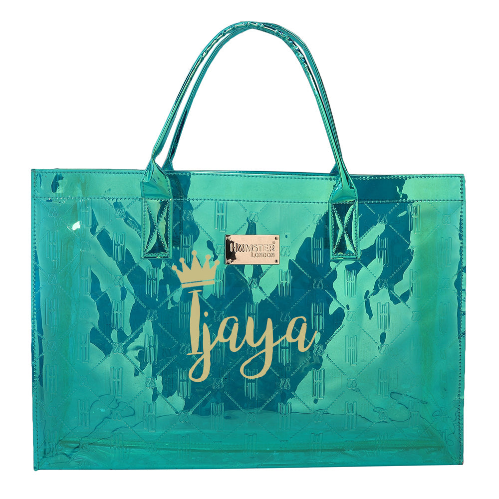 Hamster London Raver Tote Bag Sea Green With Personalization