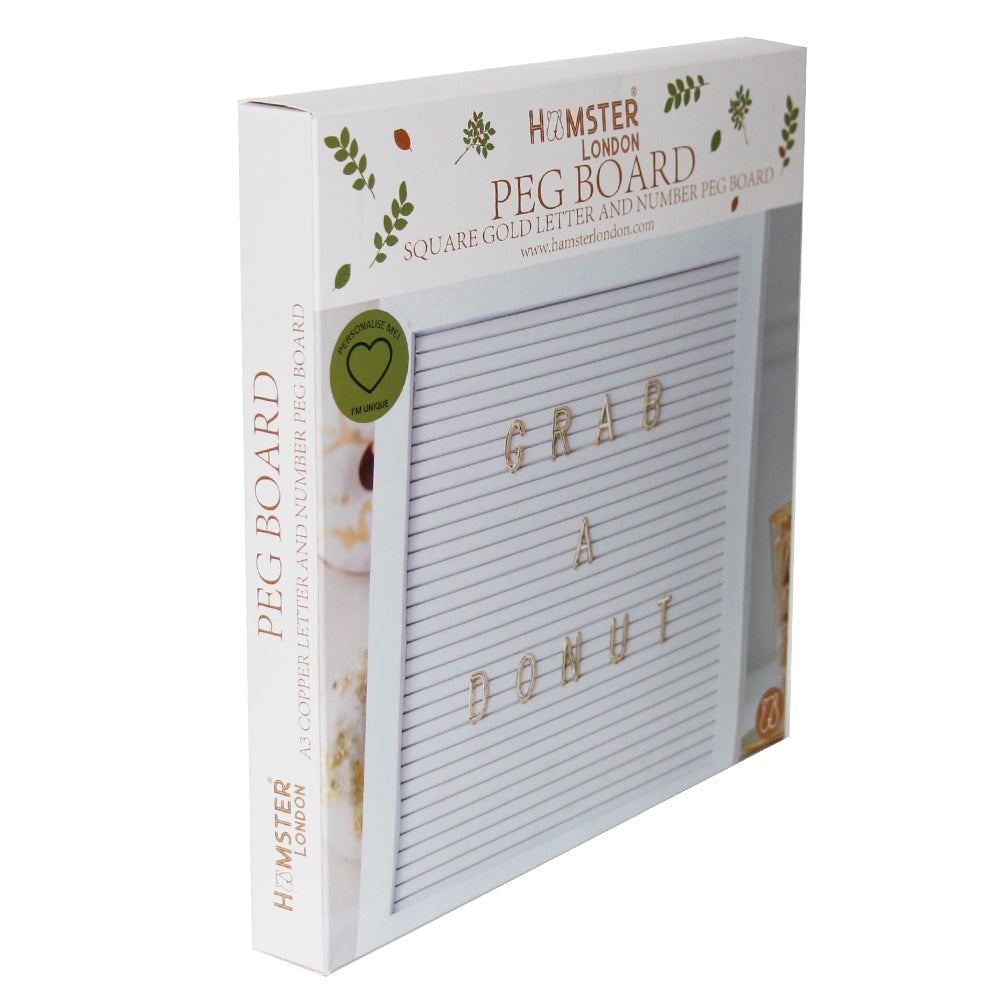 HL Gold Letter & Number Peg Board Square